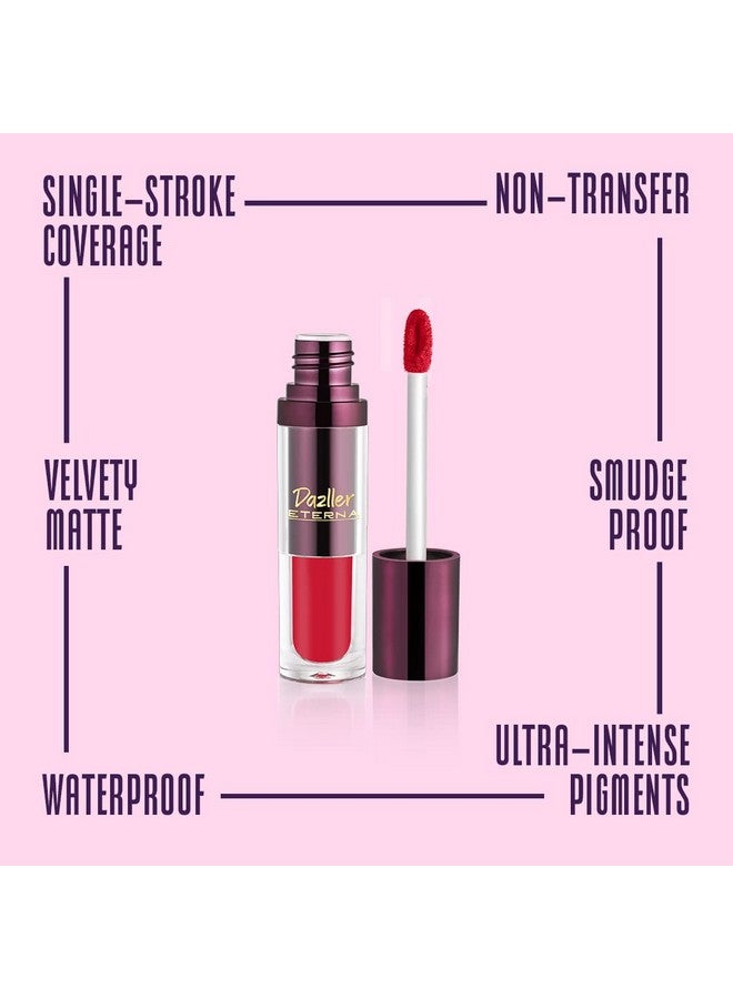 DAZLLER Eterna Long Stay Lip Colour, 4G, Lc121 - Rembrandt - Waterproof, Matte, Ultra-Intense Pigments, Skin-Nourishing Extracts - Image 4