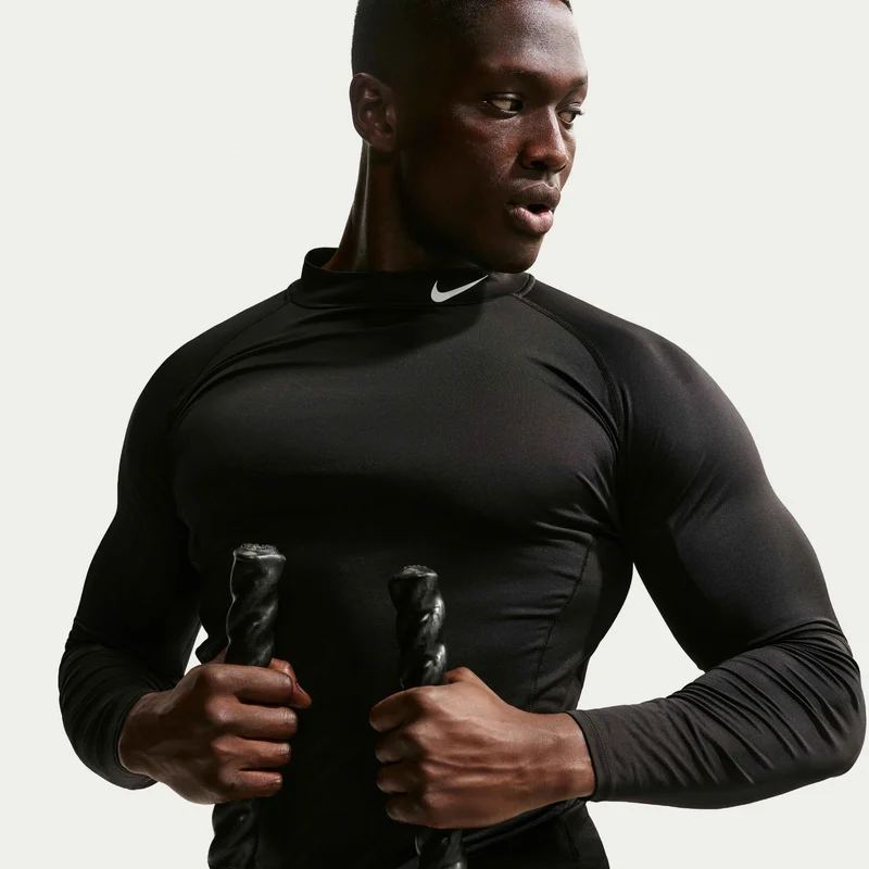 Nike Black Men's Pro Dri-FIT Fitness Mock-Neck Top for Men | Best Price UAE