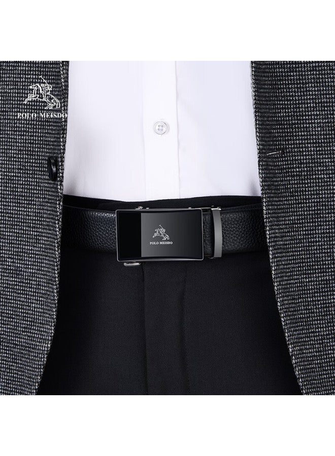 Polomeisdo Men's Genuine Leather Belt With Automatic Buckle, Gift Box Packaging, Self-operated, Practical New Year Gift For Boyfriend, Husband, Father - Image 3