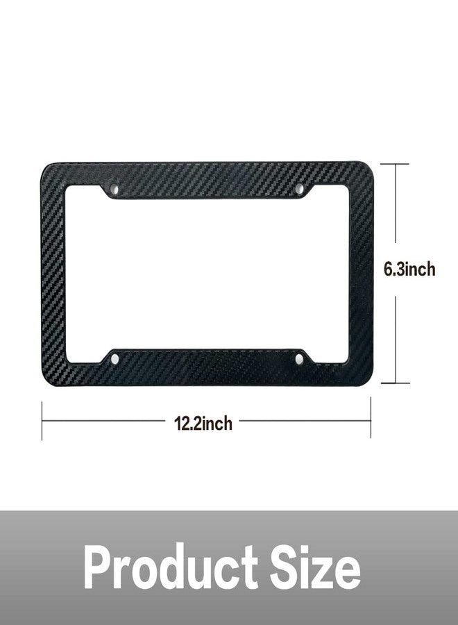 Reswish 2 Pack License Plate Frames,Carbon Fiber License Plate Frame,Car Tag Cover for Front & Rear with Fasteners and Screws,4 Hole Universal Holder Waterproof Plastic Number Plate Frame - Image 5
