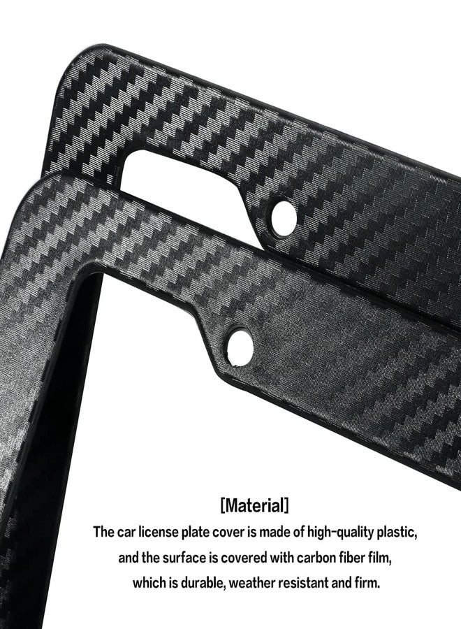 Reswish 2 Pack License Plate Frames,Carbon Fiber License Plate Frame,Car Tag Cover for Front & Rear with Fasteners and Screws,4 Hole Universal Holder Waterproof Plastic Number Plate Frame - Image 2
