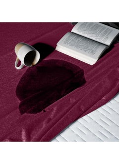 Sleepyhead Sleepyhead Bamboo Feel Terry Waterproof Mattress Protector; (72" X 48" Inches Double Size; Beetroot) - Multicolor  - Image 2
