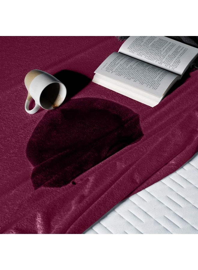 Sleepyhead Sleepyhead Bamboo Feel Terry Waterproof Mattress Protector; (72" X 48" Inches Double Size; Beetroot) - Multicolor - Image 2