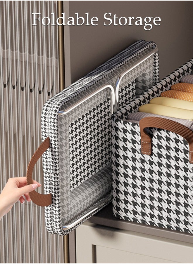DUNISO - 3pcs Wardrobe Clothes Organizer Foldable Closet Storage Organizer for Clothes Jeans Washable Closet Storage Boxes with Carrying Handles Cube Storage Bin for Home Bedroom Office - Image 1