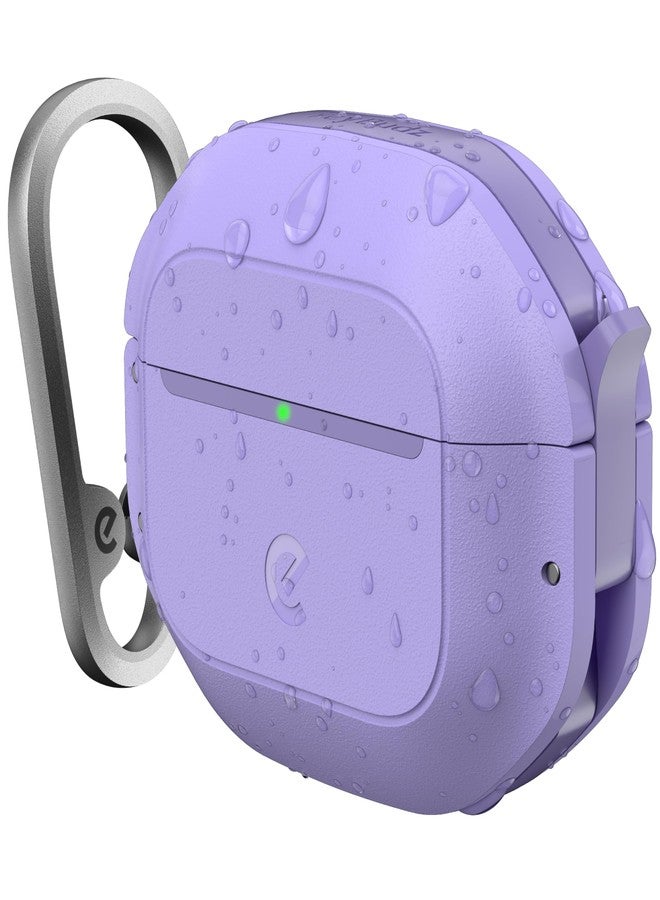 كايودز حافظة Keybudz المقاومة للماء لسماعات AirPods 4 مع قفل - مقاومة للماء والغبار بمعيار IP68، وواقي مقاوم للصدمات، وحماية متينة شديدة التحمل، وغطاء صلب مقاوم للسقوط لسماعات AirPods من الجيل الرابع (لون الخزامى البري) - Image 1