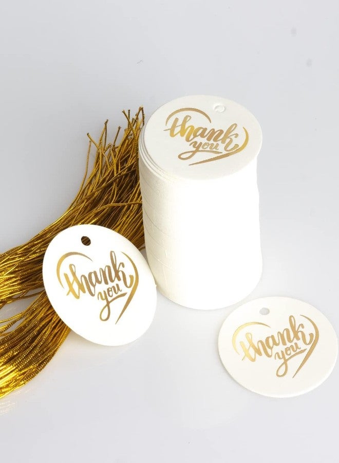 Deep Print Mart Thank You Tags, Golden Return Gifts Tag for Wedding, Birthday Return Gifts, with Natural Jute Twine (Size 2.75 inch, 40 Tag) - Image 3