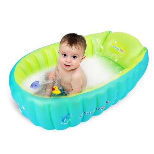 relaxing baby حمام أطفال مريح | حوض استحمام قابل للنفخ للأطفال، مقعد حوض استحمام للمواليد، حوض سباحة غير قابل للانزلاق للجلوس، حوض استحمام قابل للطي للأطفال، حمام سفر محمول للأطفال من 0-6 سنوات - Image 1