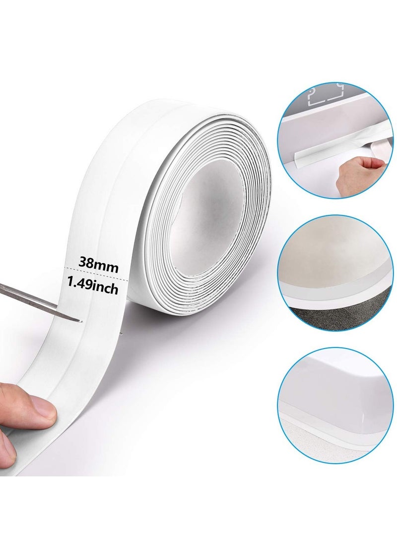 RATSAW 2 PCS Caulk Tape Sealant Strip for Bath Kitchen, Waterproof and Mildewproof Sealant Tape, Wall Sealing Tape Caulk Sealer, Caulk Strip, Shower Tile Sealer  - Image 2