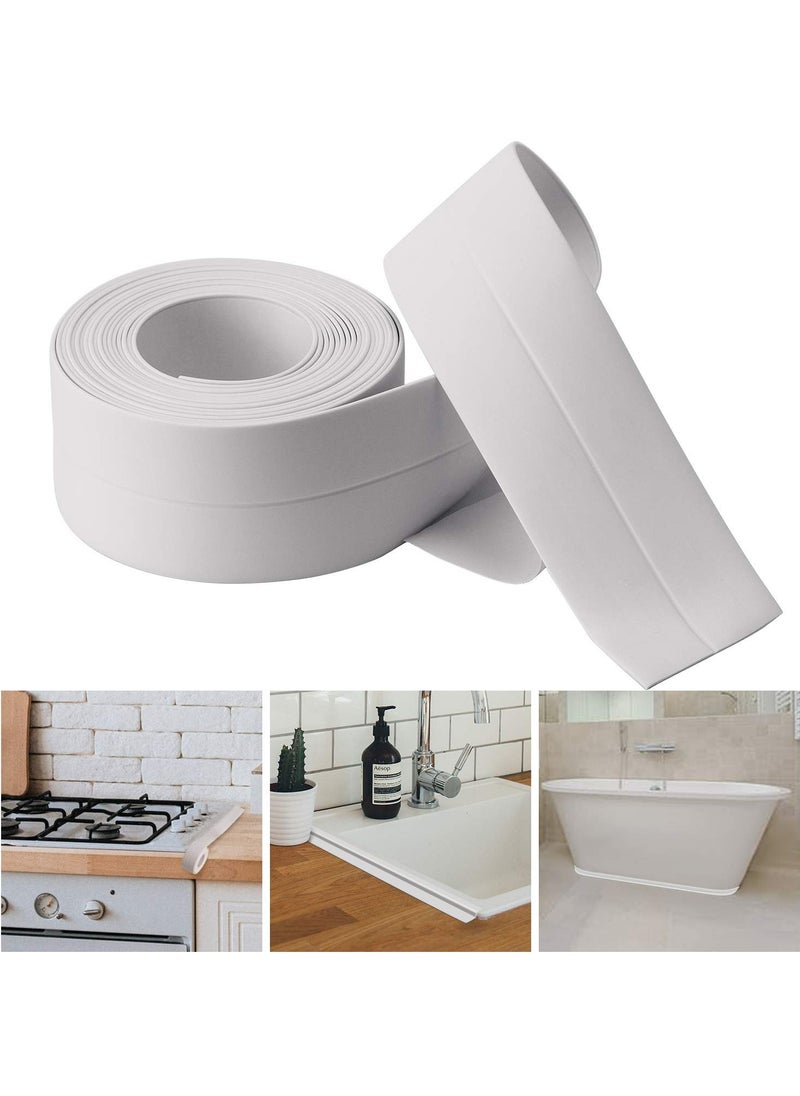 RATSAW 2 PCS Caulk Tape Sealant Strip for Bath Kitchen, Waterproof and Mildewproof Sealant Tape, Wall Sealing Tape Caulk Sealer, Caulk Strip, Shower Tile Sealer  - Image 1