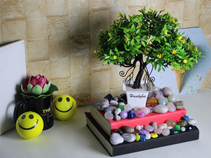 Handybee Artificial Potted Plants for Home Showcase Decor Office Table Decoration Faux Tree with Pot Faux Tree Indoor with Pots Artificial Tree for Garden Balcony 24 cm - Image 4