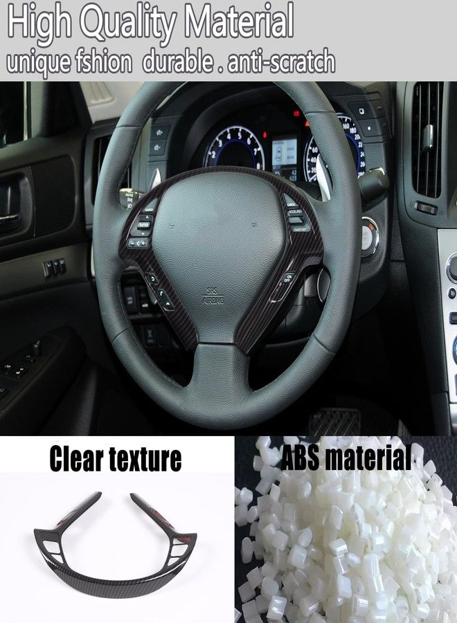 Moittellc غطاء إطار أزرار عجلة القيادة من مويتيلك متوافق مع إنفينيتي G37 موديلات 2007-2013، ملحقات تزيين إطار حماية لوحة عجلة القيادة (نمط ألياف الكربون) - Image 3