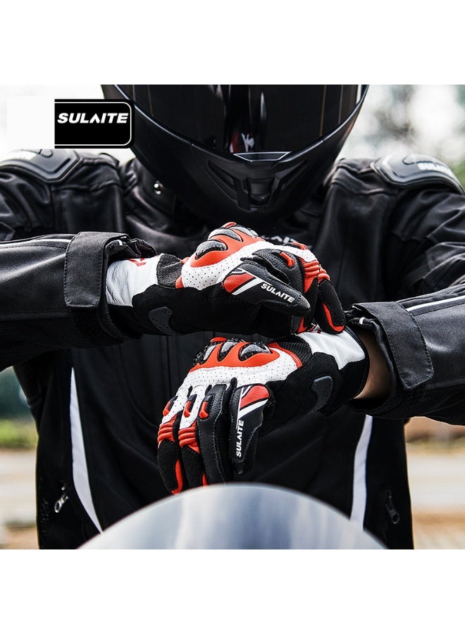 سولايت قفازات ركوب الدراجات النارية Sulaite G7 ترقية 3K ألياف الكربون مكافحة السقوط مزدوجة إصبع شاشة لمس إصبع كامل ونصف إصبع قفازات السفر الدراجات النارية - Image 2