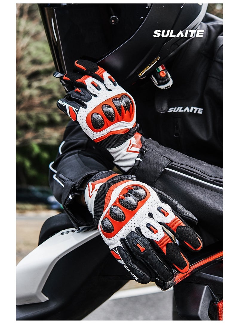 سولايت قفازات ركوب الدراجات النارية Sulaite G7 ترقية 3K ألياف الكربون مكافحة السقوط مزدوجة إصبع شاشة لمس إصبع كامل ونصف إصبع قفازات السفر الدراجات النارية - Image 3