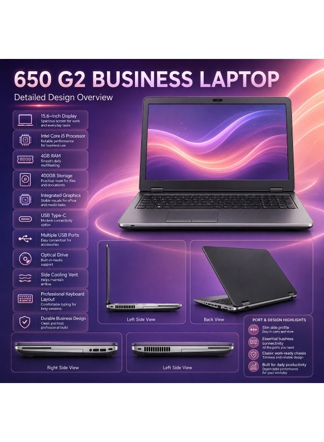 Laptop 15.6 Inch Display Intel Core i5 Processor 4GB RAM 400GB HDD Storage Integrated Graphics with Free Gifts Included - Image 4