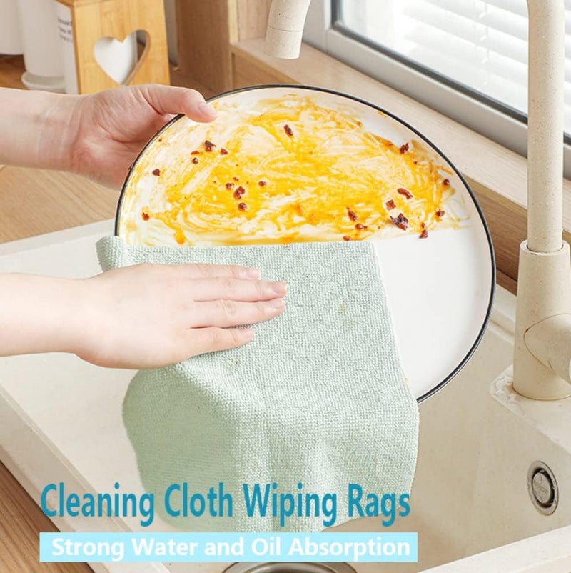 Goodern 20 Sheets Disposable Cleaning Cloths Cleaning Towels Microfiber Towel,Reusable Dish Cloths with Dispenser Box,Lazy Rags Car Wipes,Multi-Purpose Cleaning Cloths for Home Kitchen Hospital-Green - Image 4