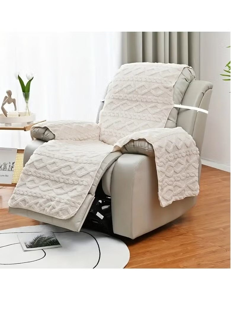 Realfrog Double-sided Jacquard T-shaped Recliner Slipcover Sofa Cover Recliner Chair Cover For Living Room Office Home Decor - Image 1