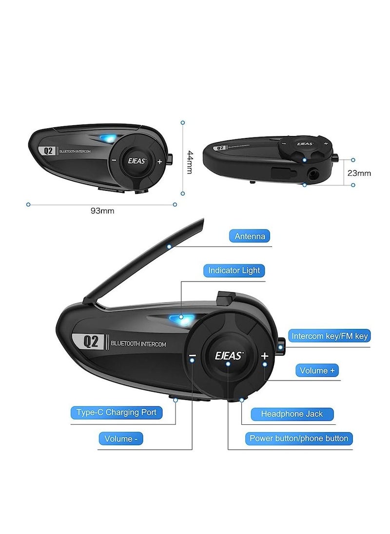 EJEAS EJEAS Q2 BLUETOOTH HELMET INTERCOM For Motorcycle and Scooters Helmet  - Image 2