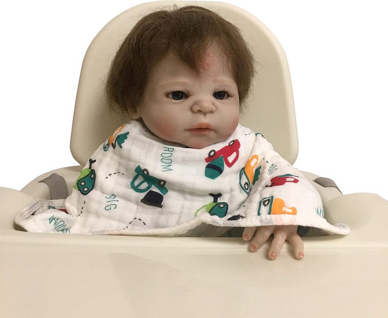 ShoppeWatch Muslin Burp Cloths Baby Burping Bibs 2-Pack Large 100% Cotton 6 Layers Absorbent Cloth Spit Up Dribble Rags - Image 4