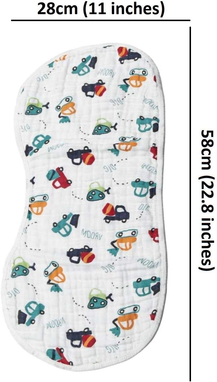 ShoppeWatch Muslin Burp Cloths Baby Burping Bibs 2-Pack Large 100% Cotton 6 Layers Absorbent Cloth Spit Up Dribble Rags - Image 3