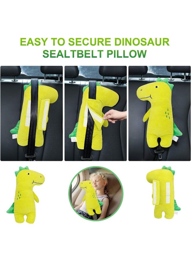 Farochy Car Pillow for Kids - Dinosaur Seat Belt Cover - Image 5