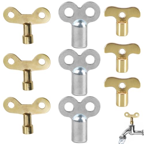 TorSor 9 Pack Radiator Valve Keys Set Radiator Bleeding Air Valve Key Air Bleeder Key Radiator Key Opener for Old Radiators Cast Iron Radiators Hydronic Heater System Home Boiler Heating Plumbing - Image 1