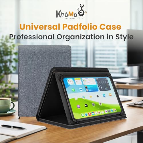 KHOMO Universal Padfolio Case – Tablet Portfolio Organizer with Notepad Holder – Compatible with iPad 10th 11th Gen, iPad Pro 11, iPad 7 8 9 10.2 10.9 and 9.7 inches - Image 2