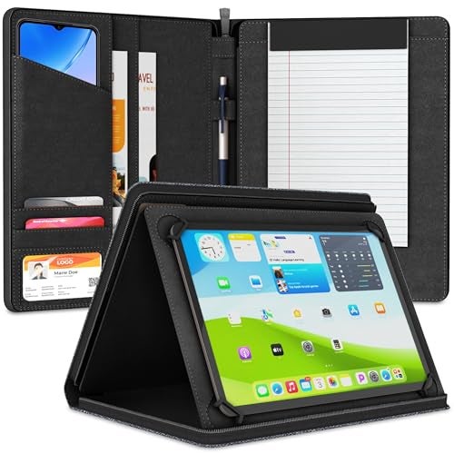 KHOMO Universal Padfolio Case – Tablet Portfolio Organizer with Notepad Holder – Compatible with iPad 10th 11th Gen, iPad Pro 11, iPad 7 8 9 10.2 10.9 and 9.7 inches - Image 1