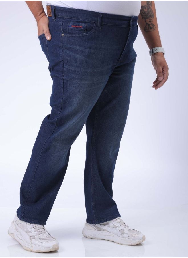 HARDSODA - Men Plus Size Vintage Straight Fit Solid Mid-Rise Stretchable Jeans - Image 1