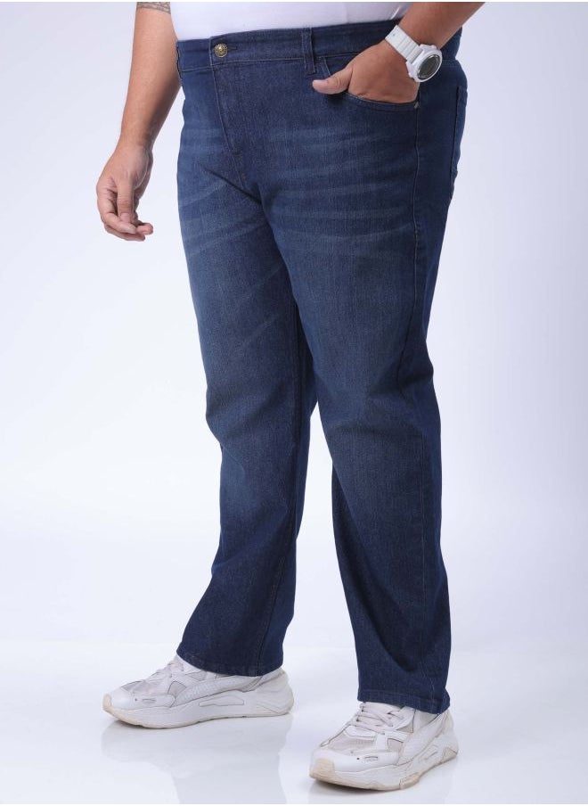 HARDSODA - Men Plus Size Vintage Straight Fit Solid Mid-Rise Stretchable Jeans - Image 1