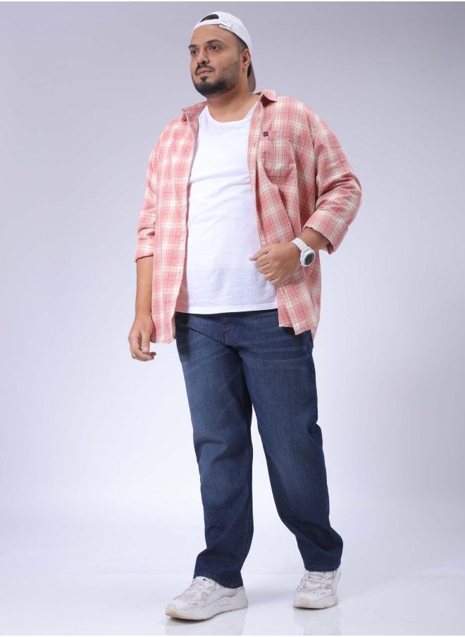 HARDSODA - Men Plus Size Vintage Straight Fit Solid Mid-Rise Stretchable Jeans - Image 1