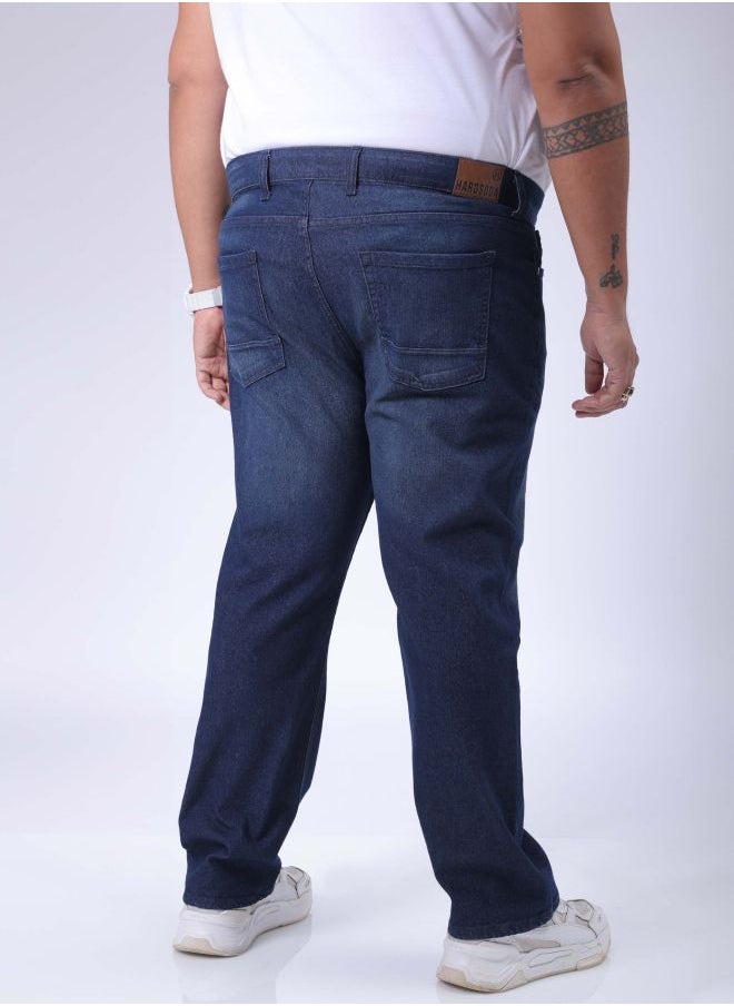 HARDSODA - Men Plus Size Vintage Straight Fit Solid Mid-Rise Stretchable Jeans - Image 1