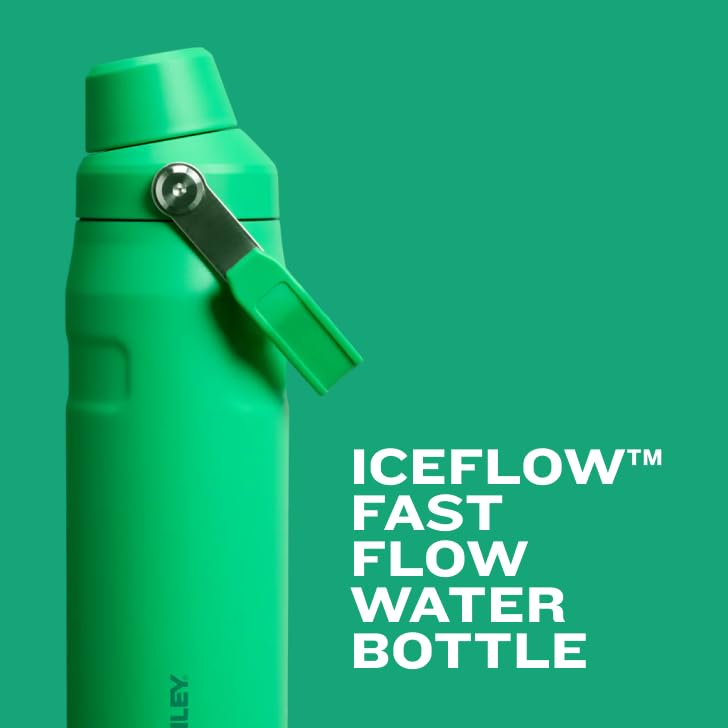 Stanley IceFlow Fast Flow Water Bottle 16 oz | Angled Spout Lid | Lightweight and Leakproof for Travel and Sports | Insulated Stainless Steel | BPA-Free | Pomelo - Image 1