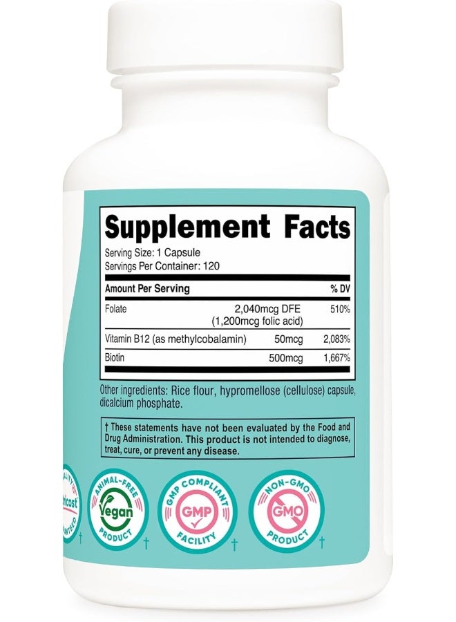 Nutricost كبسولات حمض الفوليك للنساء - 120 حبة - Image 5