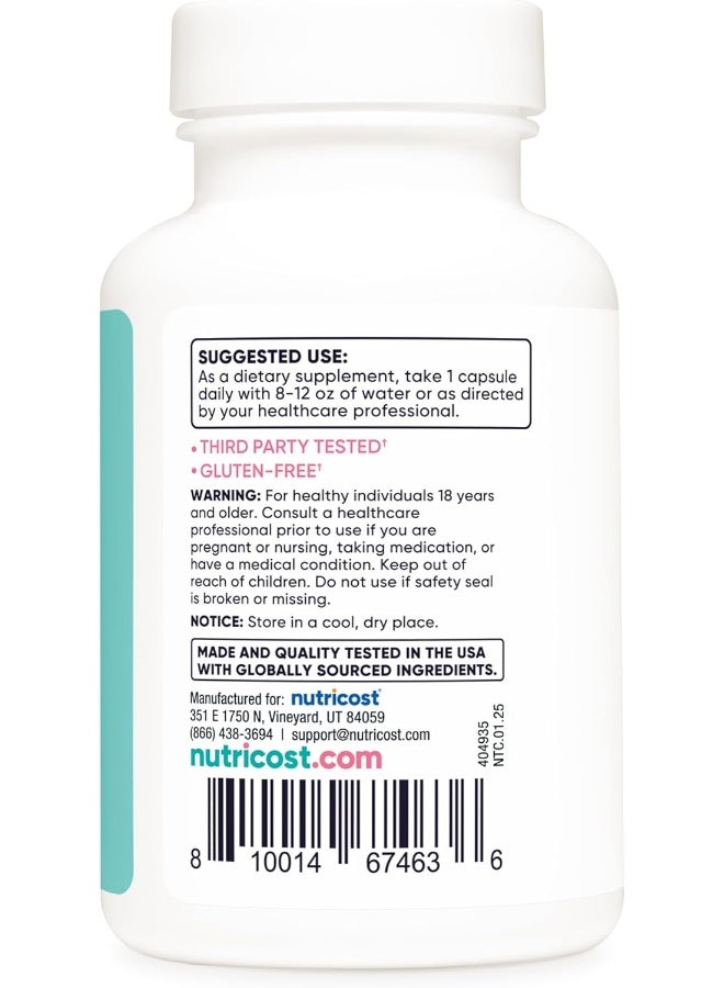 Nutricost كبسولات حمض الفوليك للنساء - 120 حبة - Image 4