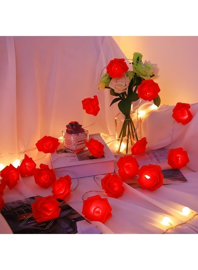 String lights with red roses - Image 3