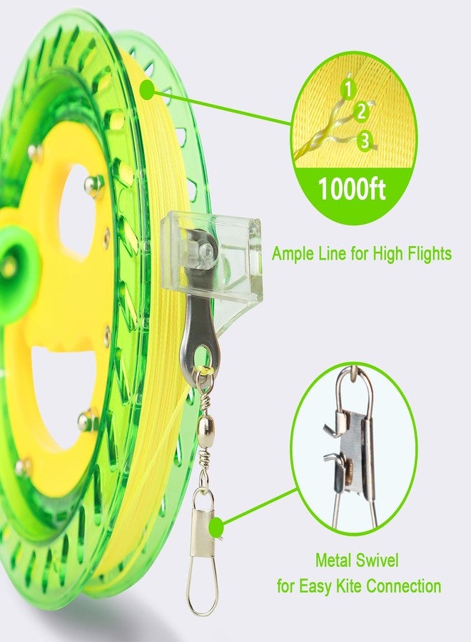 YFAFENGS Kite Reels for Adults & Children, 1000FT Line, Green, 7 Inch - Image 5