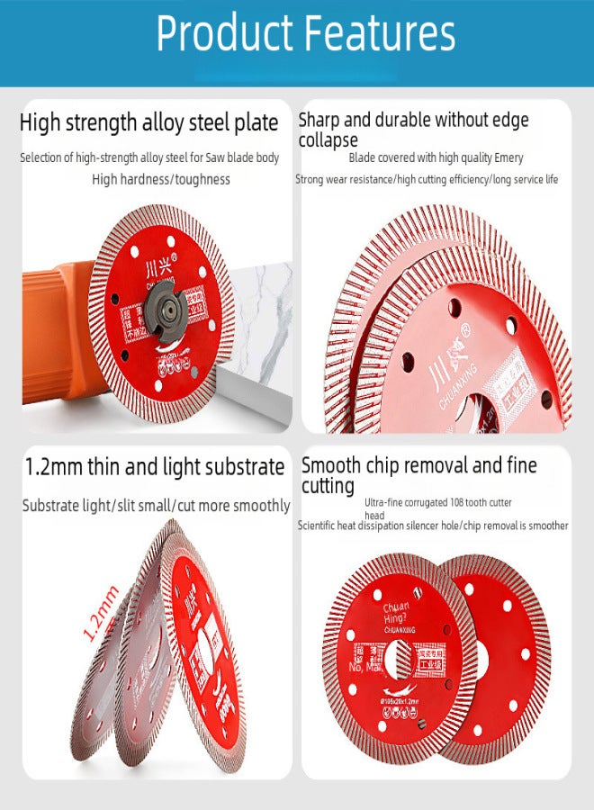 Ceramic tile cutting piece all-ceramic vitrified tile ceramic special angle grinder blade ultra-thin dry cutting saw blade without edge chipping artifact(Professional level) - Image 5