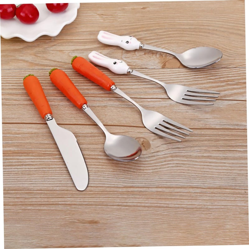 Stainless Steel Cutlery Set With Cute Anti Rust Handles For Fun Mealtime - Image 4