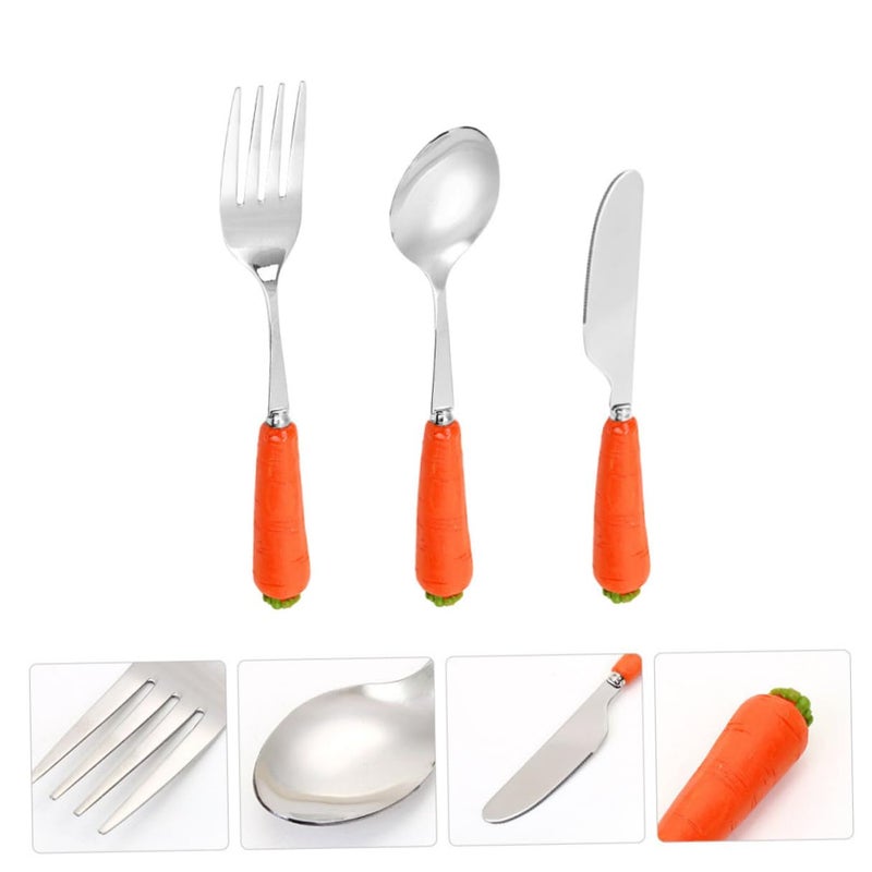 Stainless Steel Cutlery Set With Cute Anti Rust Handles For Fun Mealtime - Image 3