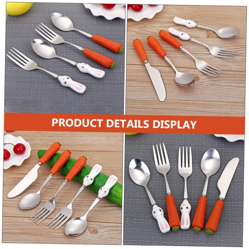Stainless Steel Cutlery Set With Cute Anti Rust Handles For Fun Mealtime - Image 5