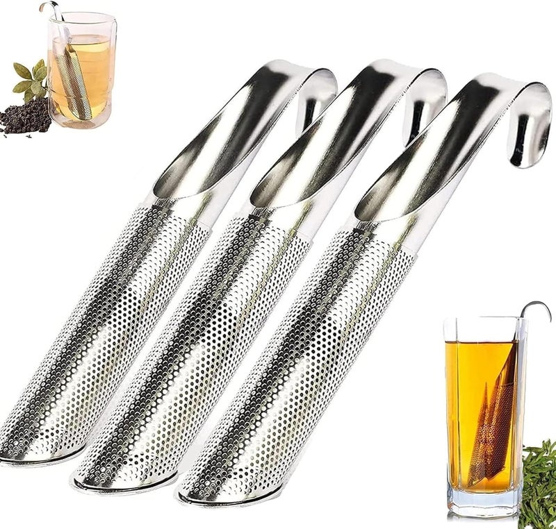 Tasunte 3PCS Stainless Steel Tea Diffuser & Strainers, Long-handle Filters for Loose Leaf Tea, Coffee, Spices - Image 1