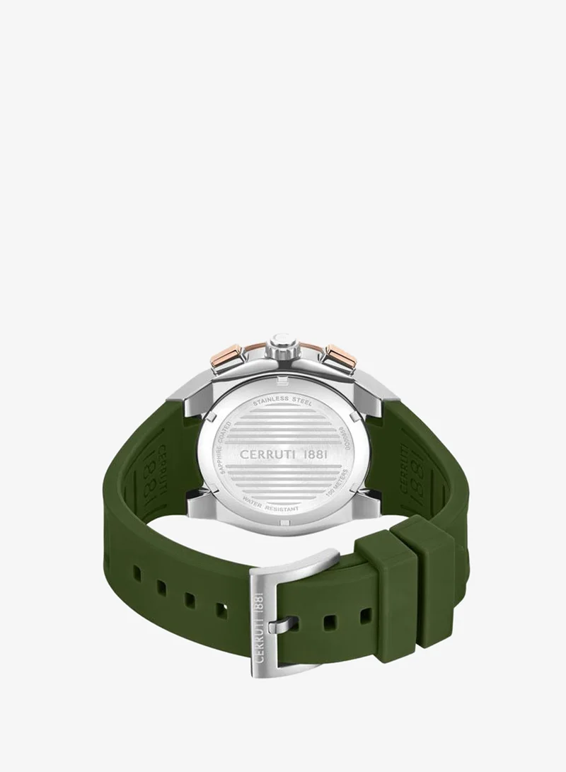 CERRUTI 1881 Green Men's Ruscello 44mm Black Dial Silicone Strap Multifunction Watch For Men for Men | Best Price UAE