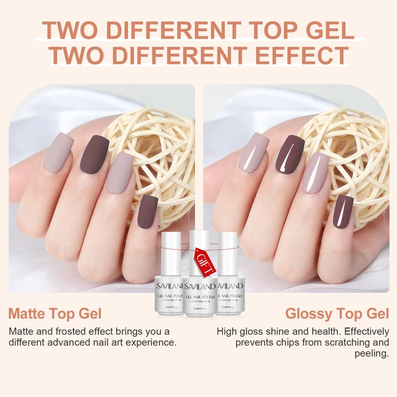 SAVILAND 33PCS Gel Nail Polish Set Classic Glitter White Soak-off U V Nail Polish with Base & Glossy Matte Top Gel French Manicure Nail Art Starter Set for Salon Home & Gifts - Image 5