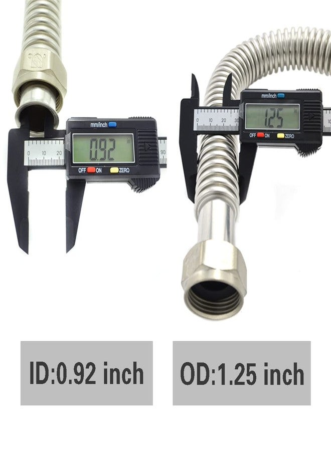 TT FLEX Stainless Steel Corrugated Water Heater Connector Flexible for Water Heater Softener, 1" FIP x 1" FIP, 0.92" ID x 24" Length (2 Pack) - Image 4