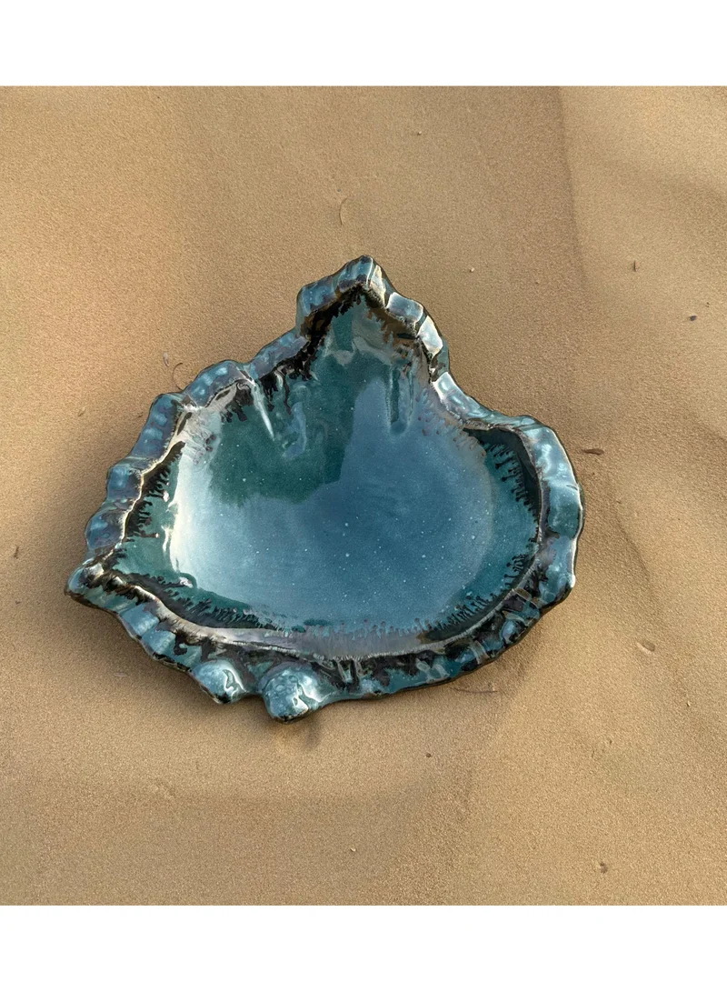 Tohfa Luxe Tohfa Luxe Samā – Ocean Glazed Sculptural Bowl | Handcrafted Ceramic | 28 × 25 × 8 cm | Serveware & Centerpiece