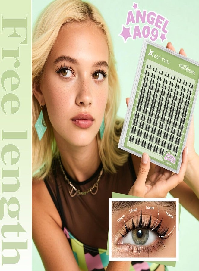 KEYYOU LASH clusters 120Pcs D Curl Angel Eyelash Extension Thick Wispy Natural Band Lash with Waterproof DIY Lash Extension at Home（Angel A09-D-8-16MIX） - Image 3