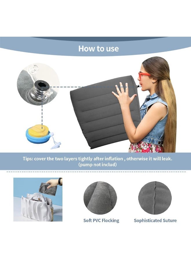 DUNISO Inflatable Orthopedic Pillow, Leg Raising Pillow, Triangular Portable Cushion, Comfortable Leg Pillow, Fast Inflation And Deflation Valve, Adjustable Tilt, Provide Support, Sleep Aid, Pain Relief, Foot And Ankle Injury And Rehabilitation Wedge Cushion - Image 4
