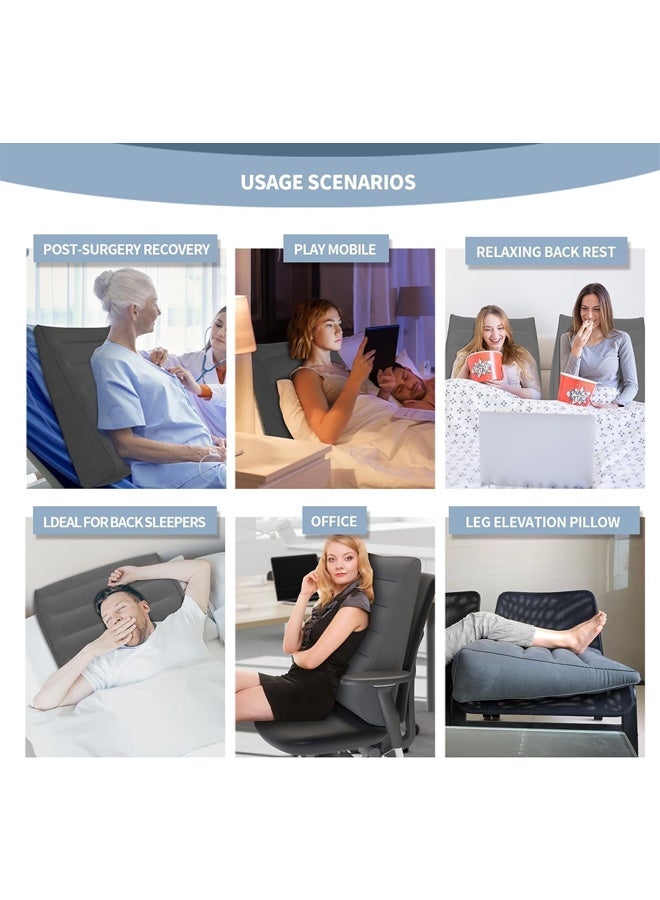 DUNISO Inflatable Orthopedic Pillow, Leg Raising Pillow, Triangular Portable Cushion, Comfortable Leg Pillow, Fast Inflation And Deflation Valve, Adjustable Tilt, Provide Support, Sleep Aid, Pain Relief, Foot And Ankle Injury And Rehabilitation Wedge Cushion - Image 2