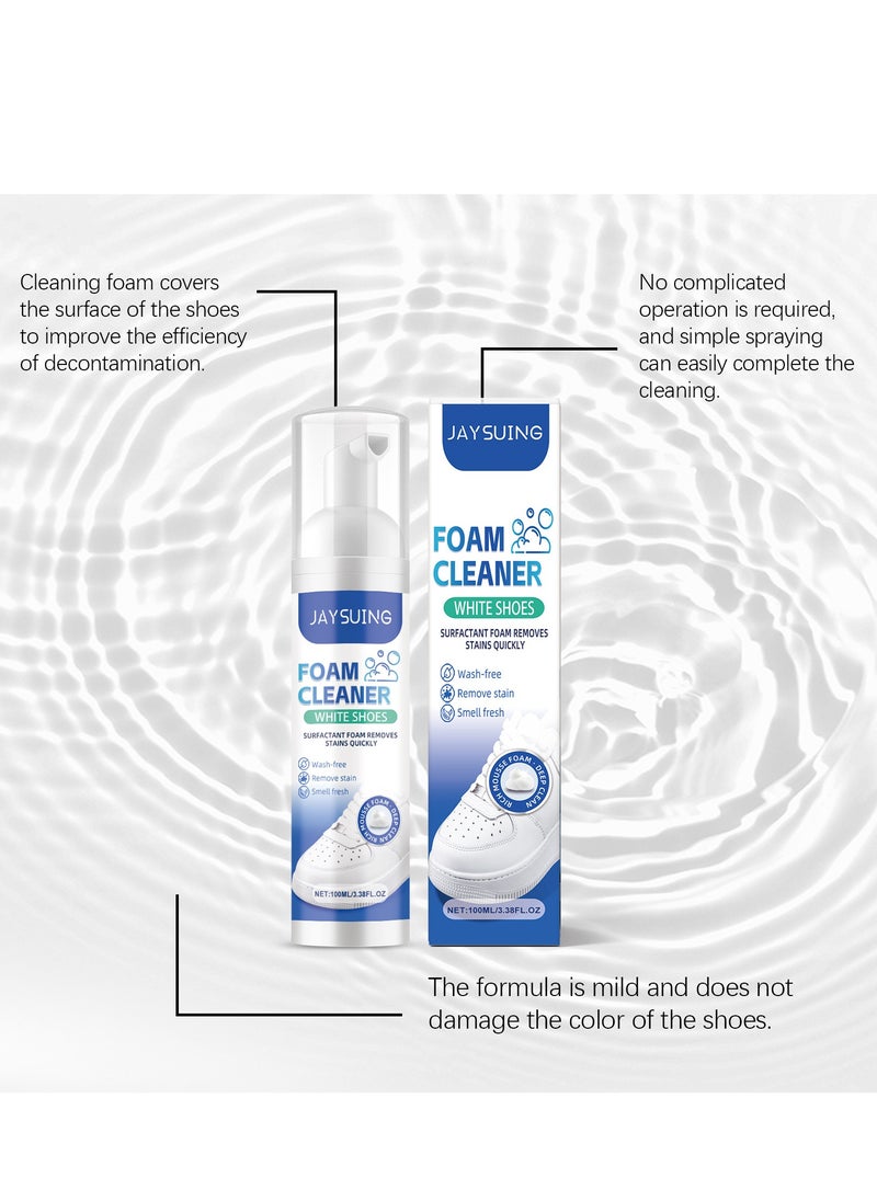 Jaysuing Foam Cleaner White Shoes, Surfactant Foam Removes Stains Quickly, Sneaker Cleaning Spray Foam, Whitening Sneaker Canvas, Whitening And Yellowing Shoe Edges (100ml)  - Image 2