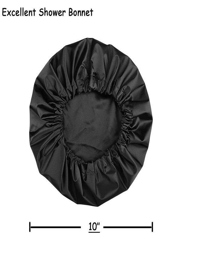 Heerf Kids Shower Cap for Girls and Boys with Curly Hair, Braids, Dreadlocks, Twists Dark Black - Image 3